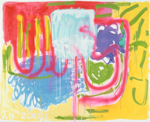 Angela Brennan Lounging In The Doorways of Ten Worlds at Once, 2000; Oil on linen; 151 x 186.5 cm; enquire