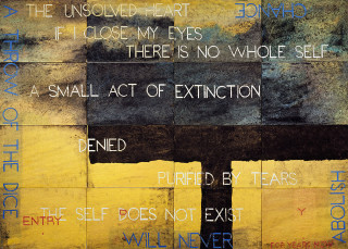 Imants Tillers Nature Speaks: DY, 2012; acrylic, gouache on 16 canvas boards, nos. 91490-91505; 101 x 141.5 cm; enquire