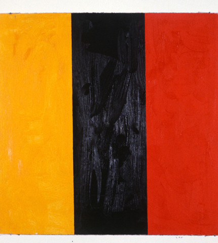 John Nixon Self Portrait (Non-Objective Composition), 1987; oil on corrugated cardboard; 53 x 52.5 cm; enquire