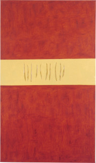 Fiona Foley Mangrove Pods 4, 2002; oil on linen; 207 x 120 cm; enquire