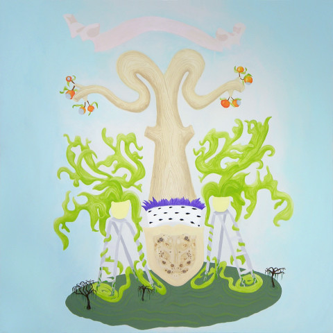 Michelle Hanlin Coat of Arms (Split Swamp), 2005; acrylic on canvas; 100 x 100 cm; enquire