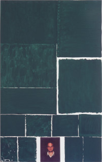 Geoff Lowe Not Touching, 1989-82; acrylic and colour laser copy on linen; 185 x 117 cm; (2 panels); enquire