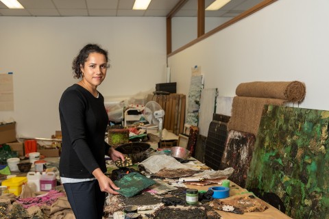 Kirtika Kain leading printmaking workshop at Campbelltown Arts Centre