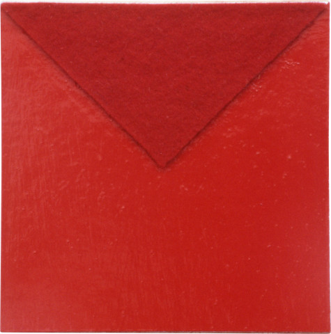 John Nixon BLOCK PAINTING/RED + RED MONOCHROME, 1992; enamel on wood; 14 x 14 cm; enquire