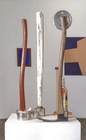 John Nixon Self Portrait (7 Monuments), 1984-86; wood and readymade objects; enquire