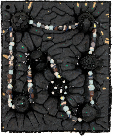 Rohan Wealleans Mourning Stars, 2007; paint on polystrene fibre glass on wood; 76 x 64 x 20 cm; enquire