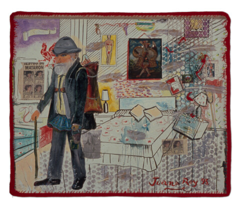 Juan Davila The Swagman, 1993; oil, enamel & collage on canvas; 113 x 140 cm; enquire