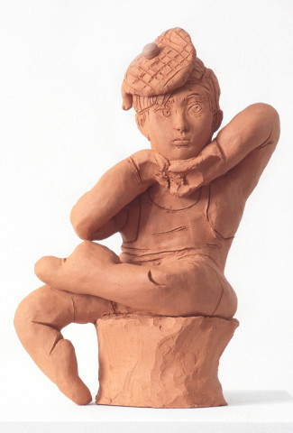 Linda Marrinon Seated Figure with Tam O'Shanter, 1994; terracotta; 34 cms high; enquire