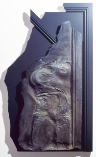 Heather Dorrough Classic cast, 1985; plaster, sand, acrylic paint, timber mounted on particle board; 152 x 90 x 5 cm; enquire