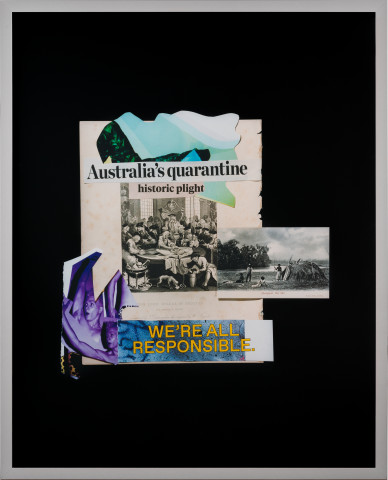 Brook Andrew This year, historic plight..., 2020; C-Type hand printed metallic photograph; 159 x 129 cm; Edition of 3 + 2 APs; more info; enquire