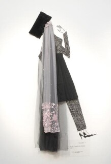 Jacqueline Fraser    , 2004; Nylon hair, faux fur, black tulle, French hand beaded lace, Italian wool suiting, vylene stiffening, pleated polyester; enquire