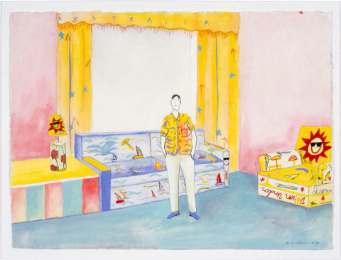 Noel McKenna Done Lounge Room, 1995; watercolour; 37 x 28 cm; enquire