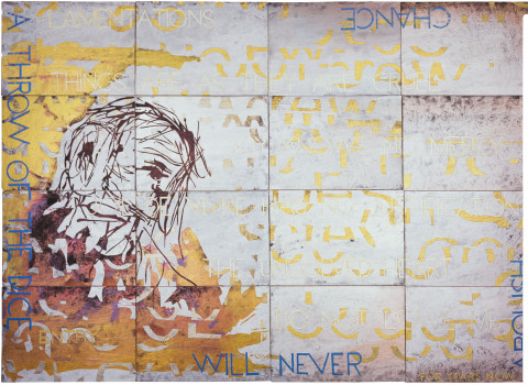 Imants Tillers Nature Speaks: CI, 2009; acrylic, gouache on 16 canvasboards, no. 87889 - 87904; 102 x 143 cm; enquire