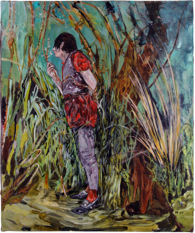 Hernan Bas Mephistopheles, at 17 (in his weed garden), 2007; mixed media on linen; 61 x 50.8 cm; enquire