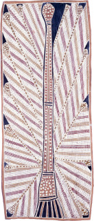 England Bangala Edible Plant, 1989; natural ochre pigments on Stringybark; 70 x 31 cm; enquire