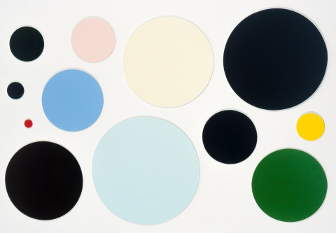 John Adair Ephod Bondi #4, 1999; enamel on PVC; 12 discs, 160 x 120 cm diameter; enquire