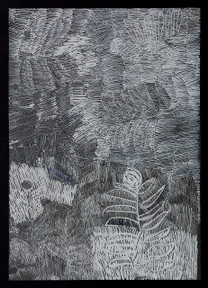 Nyapanyapa Yunupiŋu untitled, 2018; 5398-18; paint pen on clear acetate; 84 x 60 cm; enquire