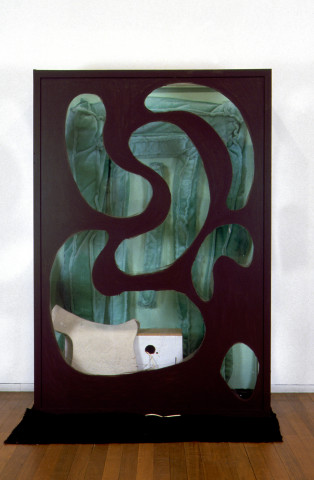 Kathy Temin Modern Home Dis-play   , 1995; synthetic fur, wood, acrylic paint, perpex, felt; 200 x 140 x 60 cm; enquire