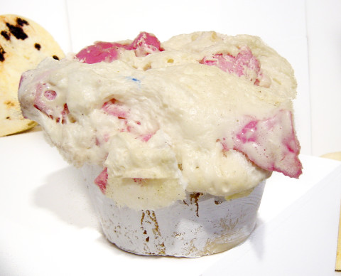 Hany Armanious Muffin # 6, 2003; expanding foam, pigment & paper; 30 x 33 x 33 cm; enquire