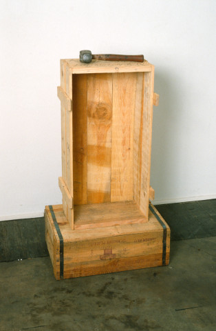John Nixon Self Portrait (Monument), 1988; wood and mallett; enquire