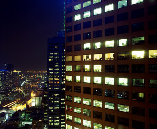 Anne Zahalka Room 4927 view to South Bank, Hotel Suite, 2008; Type C print; 75 x 92.5 cm; enquire