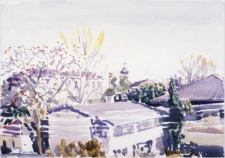 Gunter Christmann Rebusuber Suberebus, 1988; watercolour on Inges paper; 59.5 x 73.5 cm; enquire