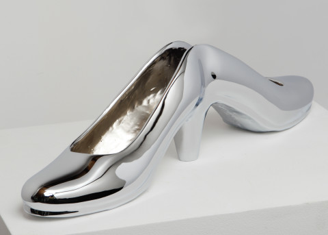 Julie Rrap Stasis Symbol, 2008; chromed bronze; 15 x 56 x 10 cm; Edition of 5 + AP 2; enquire