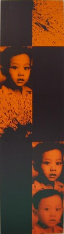 Lindy Lee Wand the Cloud Dweller, 2003; inkjet print, oil, wax and acrylic on board; 10 panels, 207.5 x 57 cm; enquire