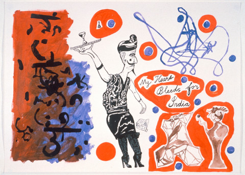 Gareth Sansom Dumbwaiter, 1989; acrylic and ink on paper; 56 x 76 cm; enquire