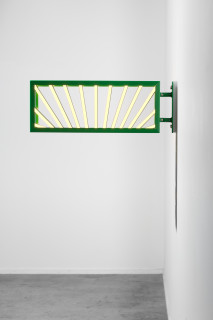 Callum Morton City Lights #4, 2026; steel, 2Pac polyurethane, lights; 30 x 83 x 15 cm; enquire