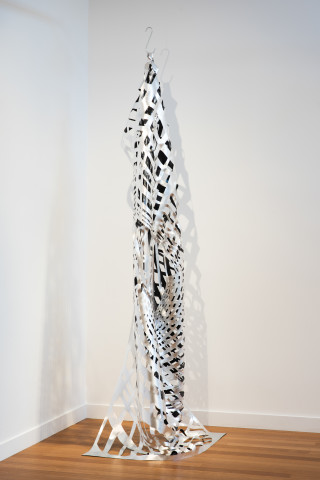 Caroline Rothwell Metropolis, 2022; structural PVC, metal leaf; dimensions variable, approx 230 x 80 x 70 cm; more info; enquire