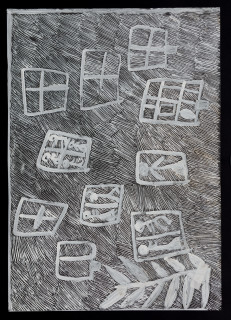 Nyapanyapa Yunupiŋu untitled, 2018; 5884-18; paint pen on clear acetate; 86 x 62 cm; enquire