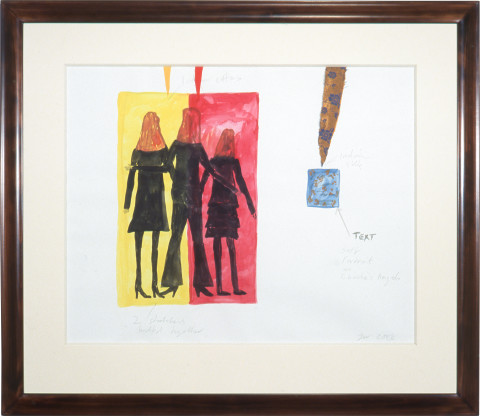 Jenny Watson Study for Angels, 2003; gouache on Waterford watercolour paper; 81 x 97cm (framed); enquire