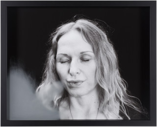 Julie Rrap Blow Back #9, 2018; digital print and handground glass; 52 x 64 cm; Edition of 3 + AP 1; enquire