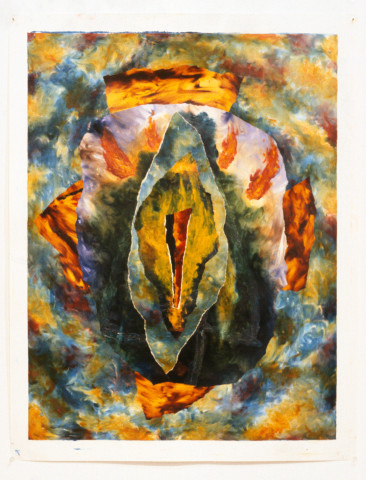 Shaun Wake-Mazey Mystic Slit, 1993; oil on collage on paper; 82 x 62 cm; enquire