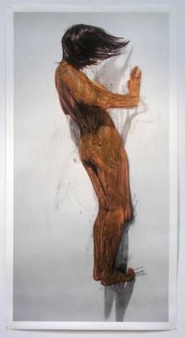 Julie Rrap Body Rub 3, 2006; archival print on watercolour paper; image size: 199 x 100cm, paper size: 210 x 110 cm; Edition of 9 + AP 1; enquire