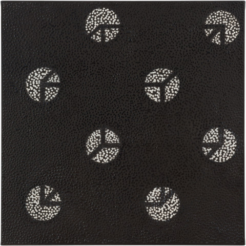 Daniel Boyd Untitled (WWDTCG), 2020; oil, charcoal, pastel and archival glue on canvas; 87 x 87 cm; more info; enquire