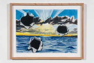 Callum Morton The Hole Story #11, 2025; pencil and gouache on paper; 30 x 42 cm; enquire