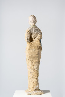 Linda Marrinon Woman with green rose (Portrait of Julia Zemiro), 2025; tinted and painted plaster with muslin; 110 x 28 x 28 cm; enquire
