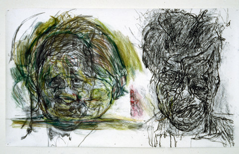 Mike Parr The Window (Blindness), 1987; Girault pastel, fat & charcoal on Tamaroll paper; 127 x 202.5 cm; enquire