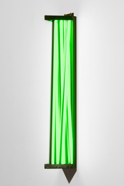 Callum Morton City Lights #11, 2026; steel, 2Pac polyurethane, lights; 94.5 x 19 x 15.5 cm; enquire