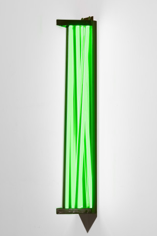 Callum Morton City Lights #11, 2026; steel, 2Pac polyurethane, lights; 94.5 x 19 x 15.5 cm; more info; enquire