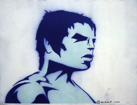 Matthew Bradley Giant, 2002; Spray enamel on board; 22 x 29 cm; enquire