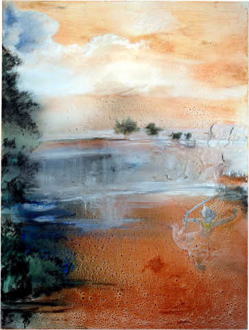 Mandy Martin Salvadoresque 8, 2006; ochre, pigment and oil on linen; 180 x 135 cm; enquire