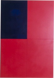 Lindy Lee Uji, 1999; Oil, acrylic, wax and photocopy on Stonehenge paper on board; 82 x 57 cm; 4 panels; enquire