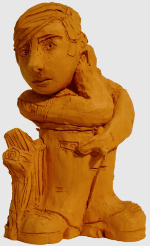 Linda Marrinon Man with Finger Outstretched, 1999; Terracotta; 33.5 x 20 x 14 cm; enquire