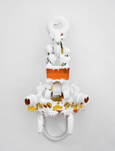 Teppei Kaneuji White Discharge (Built-up Objects #26), 2013; found objects, resin, glue; 71 x 25 x 27 cm; enquire