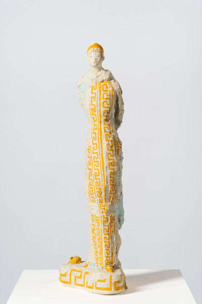 Linda Marrinon Charlemagne, 2025; tinted and painted plaster; 70 x 25 x 18 cm; enquire