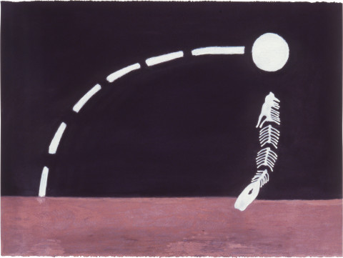 Fiona Foley Moon Fish, 1988; ink, oil crayon and pastel on paper; 56.5 x 76.5 cm; enquire