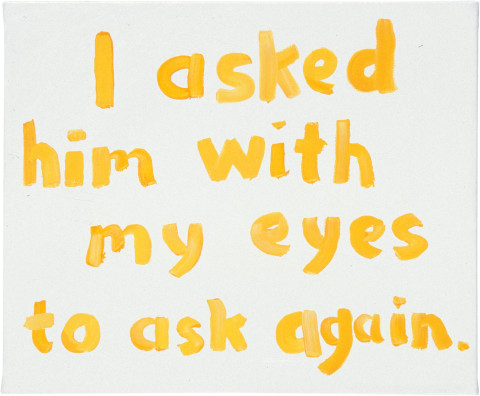 Angela Brennan I asked him....., 2003; oil on linen; 50 x 61 cm; enquire